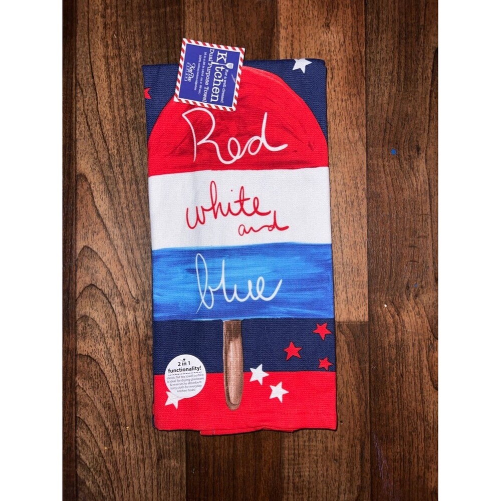 Kitchen Basics Red White Blue Popsicle Kitchen Towel